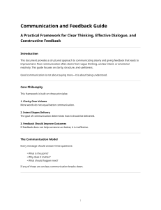 Communication and Feedback Guide: Clear Thinking, Effective Dialogue