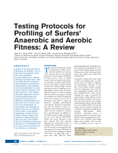Testing Protocols for Surfers&rsquo; Anaerobic & Aerobic Fitness