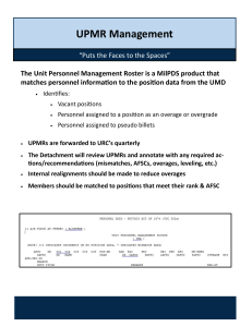 UPMR Management Guide: Understanding Unit Personnel Rosters