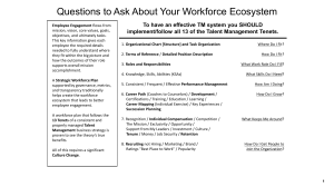 13 Talent Management Tenets for Workforce Ecosystem
