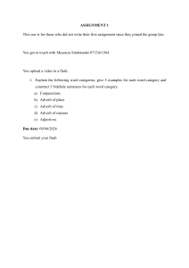 Ndebele Language Assignment: Word Categories