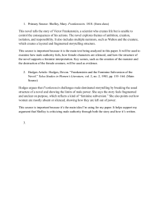 Frankenstein Source List: Shelley & Hodges Analysis