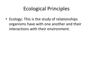 Ecological Principles: Definitions and Concepts