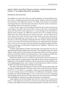 Review of Healy's Critical Social Work Chapter