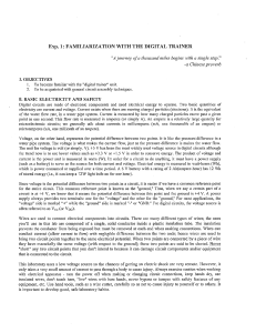 Digital Trainer Familiarization Lab Manual: Basic Electricity & Safety