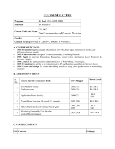 Data Communication and Computer Networks Course Structure