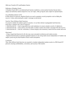 Oblivious Transfer & Random Oracles in Cryptography