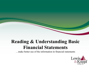 Reporting and Financial Statements 1
