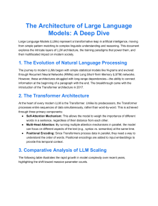 Architecture of Large Language Models: A Deep Dive