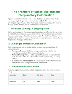 Interplanetary Colonization: Space Exploration Challenges