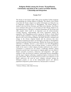 Oromo Religious Beliefs: Waaqeffannaa, Christianity, Islam & Ethnic Identity