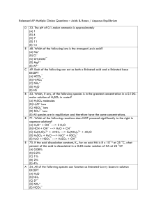 AP Chemistry Acids & Bases Practice Questions