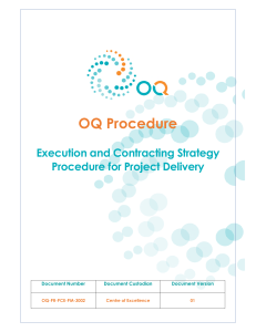 OQ Procedure: Execution and Contracting Strategy for Project Delivery