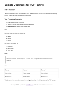 Example Pdf Printable Sample PDF: Business Report Template