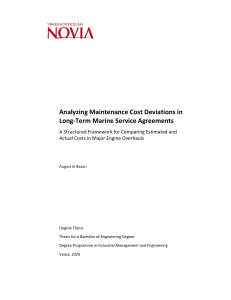 Analyzing Maintenance Cost Deviations in Marine Service Agreements
