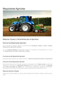Maquinarias Agr&iacute;colas: M&aacute;quinas y Equipos para la Agricultura