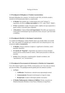 Psicologia da Mem&oacute;ria: Paradigmas e Modelos