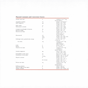 Physical Constants and Conversion Factors Reference