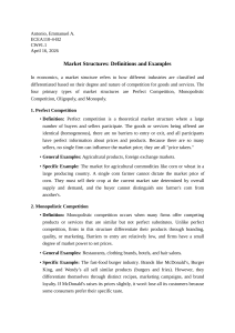 Market Structures: Definitions and Examples