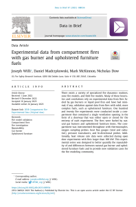 Experimental Data on Compartment Fires with Gas Burner and Upholstered Furniture