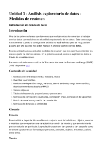 Unidad 3: An&aacute;lisis exploratorio de datos - Medidas de resumen
