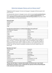 Distinction between Literary and Non-Literary Texts