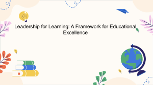 Leadership for Learning: Educational Excellence Framework