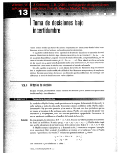 Toma de decisiones bajo incertidumbre - Cap&iacute;tulo 13