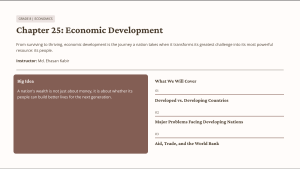 Grade 8 Economics: Chapter 25 Economic Development
