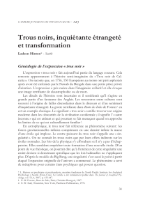 Trous noirs, inqui&eacute;tante &eacute;tranget&eacute; et transformation : article de psychoanalyse