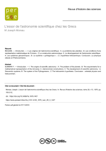 L'essor de l'astronomie scientifique chez les Grecs