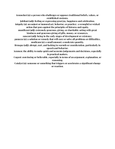 Advanced Vocabulary Definitions: Iconoclast, Jubilant, Iniquity