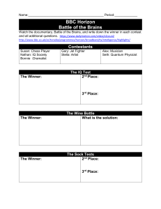 BBC Horizon Battle of the Brains Worksheet