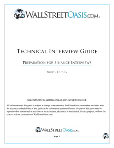 Technical Interview Guide for Finance Interviews