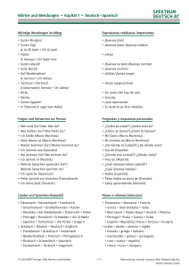 SPEKTRUM Deutsch A1+ Cap&iacute;tulo 1: Frases y expresiones en alem&aacute;n y espa&ntilde;ol