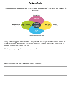 Setting Goals: Education & Career Planning Worksheet