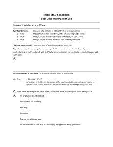 Every Man a Warrior: Walking With God - Lesson 4