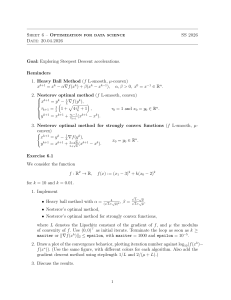 Optimization for Data Science Worksheet: Steepest Descent Accelerations