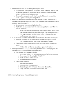 File Storage Design Plan: Message Format & Metadata