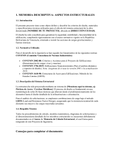 Memoria Descriptiva: Aspectos Estructurales