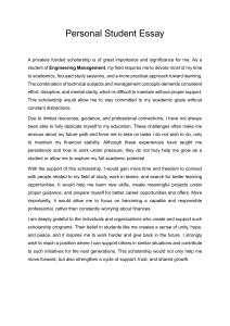 Personal Student Essay on Scholarship Importance