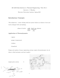 AE 2210 Thermal Engineering Note Set 1: Intro Concepts