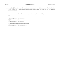 Math 8 Homework 3: Logic & Set Theory