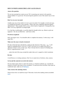 How to Write Good Ethics and Values Essays