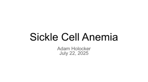 Sickle Cell Anemia Presentation