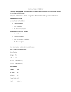 Pr&aacute;ctica 3.3 Roles en SQL Server
