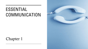 Essential Communication Chapter 1: Models & Competence