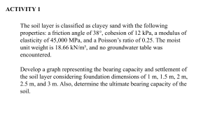 Soil Bearing Capacity & Settlement Activity