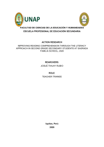 Investigaci&oacute;n Acci&oacute;n: Mejora de la Comprensi&oacute;n Lectora en Secundaria