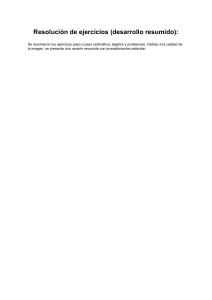 Resoluci&oacute;n de ejercicios: Aritm&eacute;tica, &Aacute;lgebra y Problemas